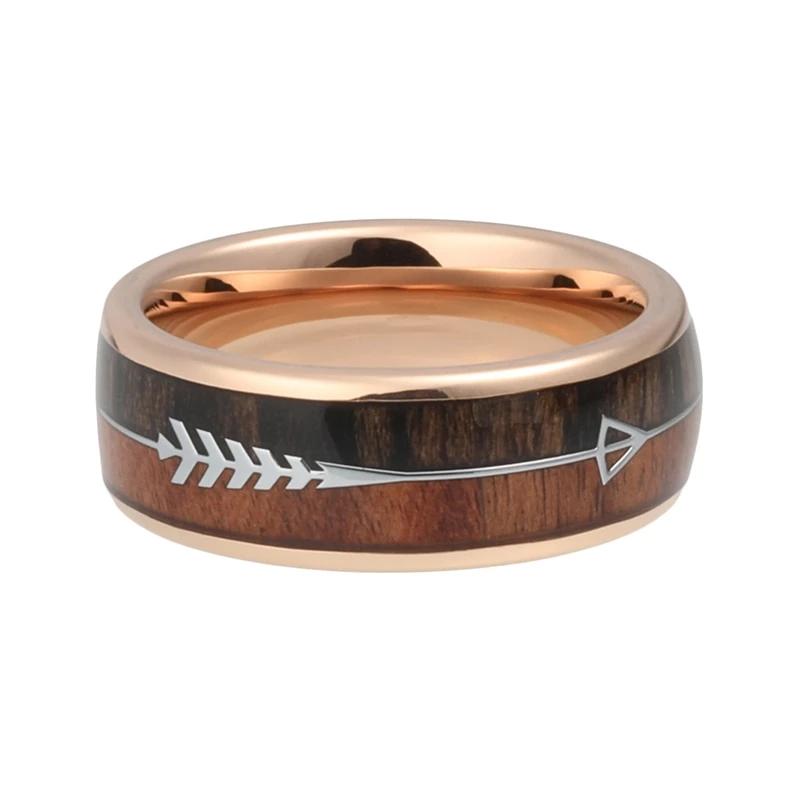 Anel de Tungstênio com detalhes em Madeira - Noivado, Casamento, Compromisso