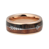 Anel de Tungstênio com detalhes em Madeira - Noivado, Casamento, Compromisso